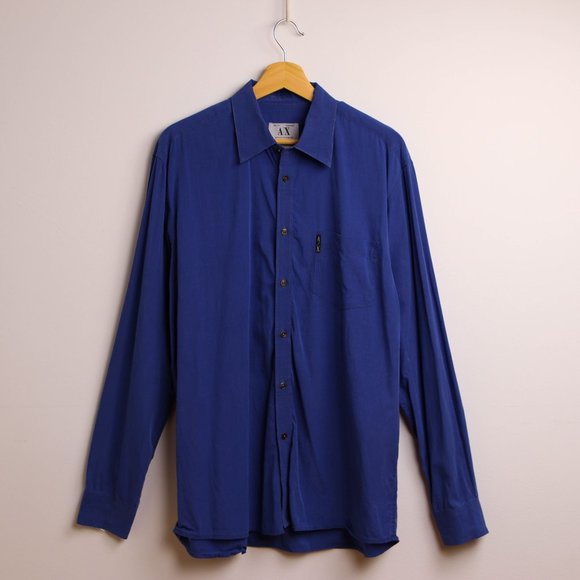 Blue Armani Exchange Button Up Dress Shirt - Picture 1 of 5